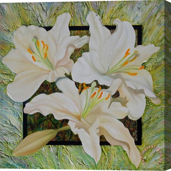 Agris Rautins Lilies Stretched Canvas Painting / Canvas Art
