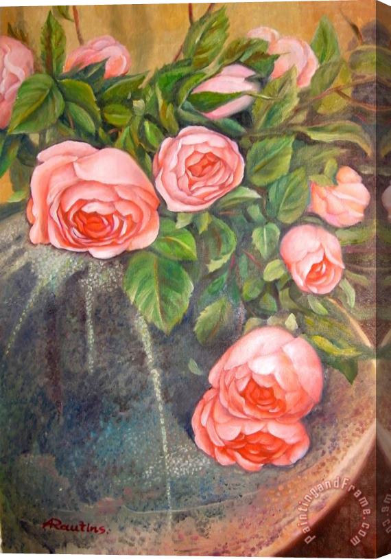 Agris Rautins Roses Stretched Canvas Painting / Canvas Art