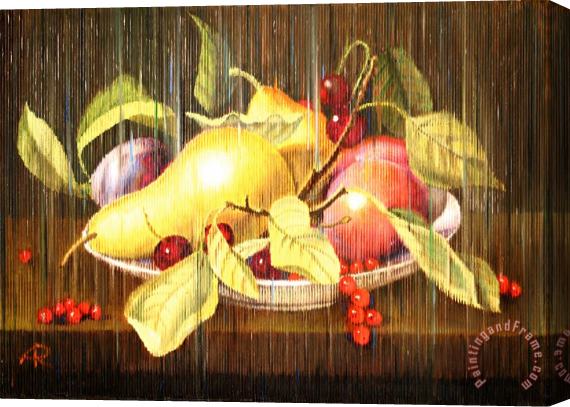 Agris Rautins Still Life with Fruits Stretched Canvas Painting / Canvas Art