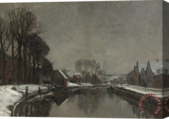 Albert Baertsoen A Belgian Town In Winter Stretched Canvas Painting / Canvas Art