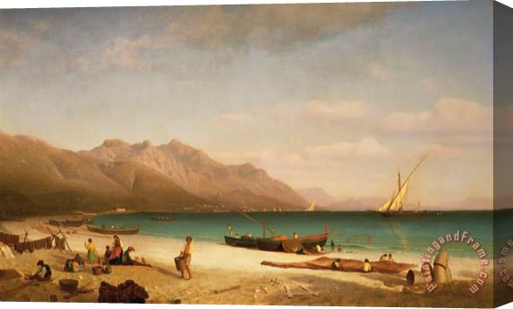 Albert Bierstadt Bay of Salerno Stretched Canvas Painting / Canvas Art