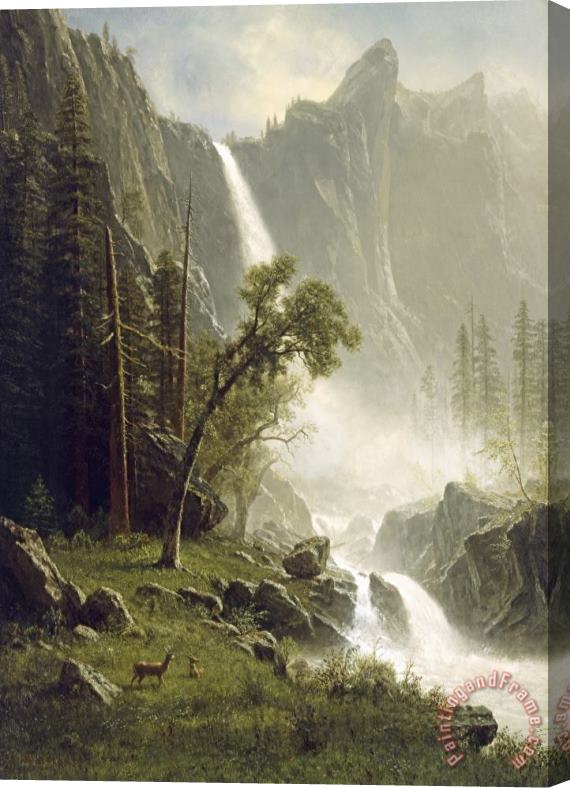 Albert Bierstadt Bridal Veil Falls, Yosemite Stretched Canvas Print / Canvas Art