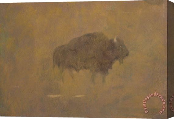 Albert Bierstadt Buffalo in a Sandstorm Stretched Canvas Painting / Canvas Art
