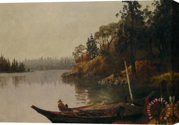 Albert Bierstadt Fishing on The Northwest Coast Stretched Canvas Print / Canvas Art