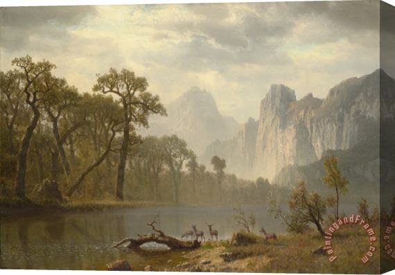 Albert Bierstadt In The Yosemite Valley Stretched Canvas Print / Canvas Art