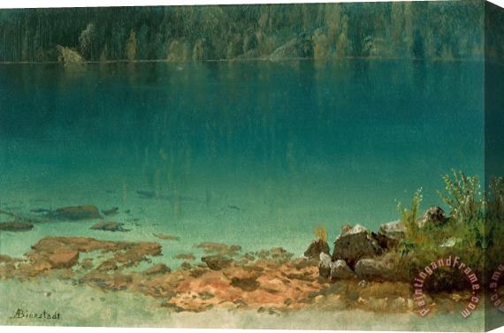 Albert Bierstadt Lake Scene Stretched Canvas Print / Canvas Art