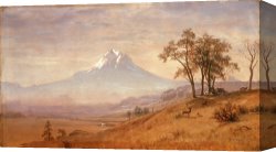 Sermon on The Mount Canvas Prints - Mount Hood by Albert Bierstadt