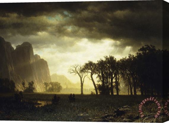 Albert Bierstadt Passing Storm in Yosemite Stretched Canvas Painting / Canvas Art