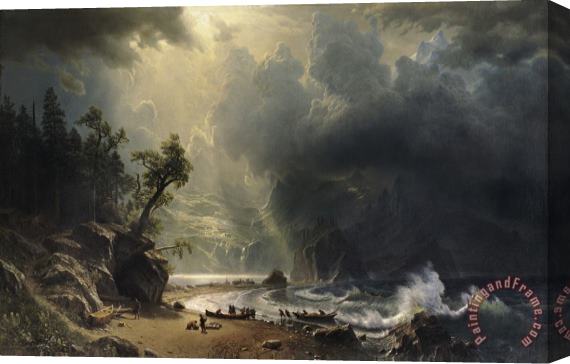 Albert Bierstadt Puget Sound on The Pacific Coast Stretched Canvas Print / Canvas Art