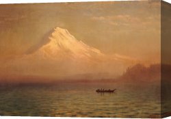 Sermon on The Mount Canvas Prints - Sunrise on Mount Tacoma by Albert Bierstadt