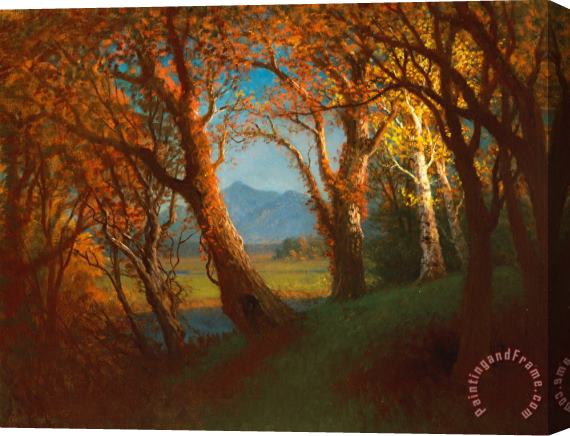 Albert Bierstadt Sunset in the Nebraska Territory Stretched Canvas Print / Canvas Art