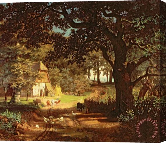 Albert Bierstadt The House in the Woods Stretched Canvas Print / Canvas Art