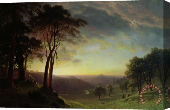 Albert Bierstadt The Sacramento River Valley Stretched Canvas Painting / Canvas Art