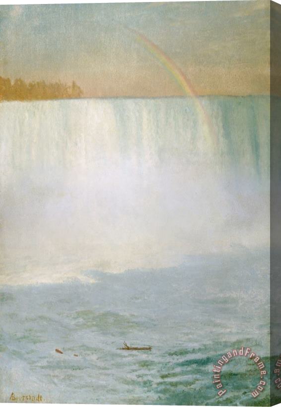 Albert Bierstadt Waterfall and Rainbow at Niagara Falls Stretched Canvas Painting / Canvas Art