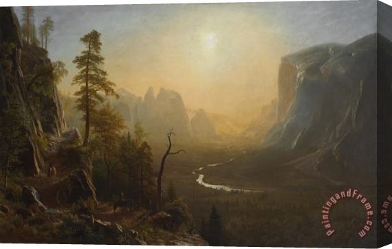 Albert Bierstadt Yosemite Valley, Glacier Point Trail Stretched Canvas Painting / Canvas Art