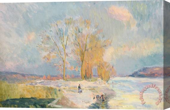 Albert-Charles Lebourg Banks Of The Seine And Vernon In Winter Stretched Canvas Painting / Canvas Art