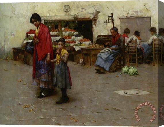 Albert Chevallier Tayler Day at The Market Stretched Canvas Painting / Canvas Art