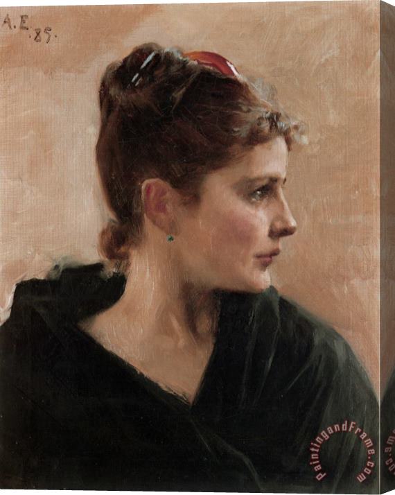 Albert Edelfelt Portrait of a Young Lady Stretched Canvas Print / Canvas Art