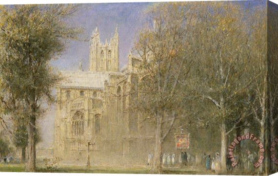 Albert Goodwin Canterbury Cathedral Stretched Canvas Painting / Canvas Art