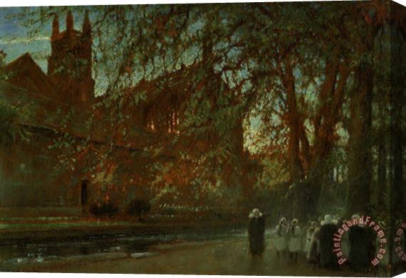 Albert Goodwin Cloister Garden Winchester Cathedral Stretched Canvas Print / Canvas Art