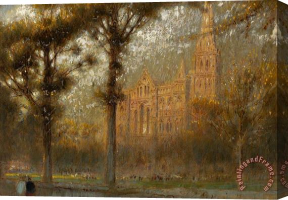 Albert Goodwin Salisbury Cathedral Stretched Canvas Painting / Canvas Art