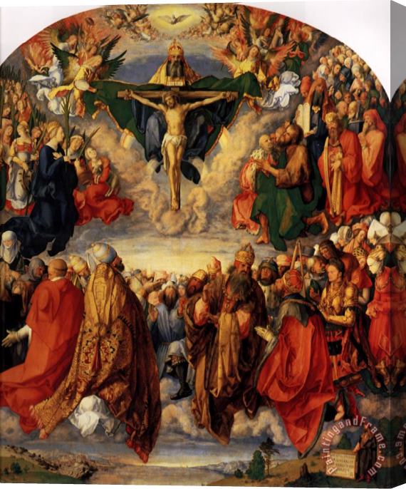 Albrecht Durer Adoration of The Trinity Stretched Canvas Painting / Canvas Art