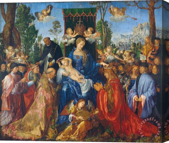 Albrecht Durer Feast Of Rose Garlands Stretched Canvas Print / Canvas Art