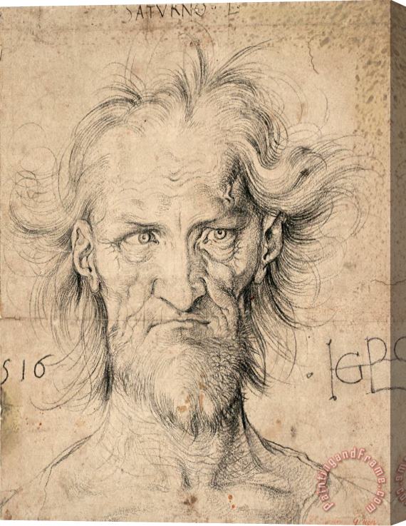 Albrecht Durer Head of a Bearded Old Man ( Saturn ), 1516 Stretched Canvas Painting / Canvas Art