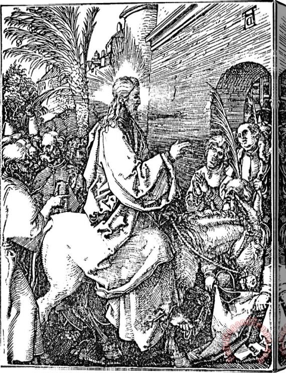 Albrecht Durer Jesus On The Donkey Palm Sunday Etching Stretched Canvas Painting / Canvas Art