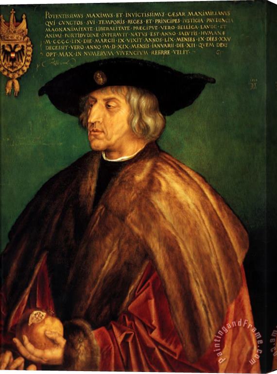 Albrecht Durer Portrait of Emperor Maximillian I Stretched Canvas Painting / Canvas Art