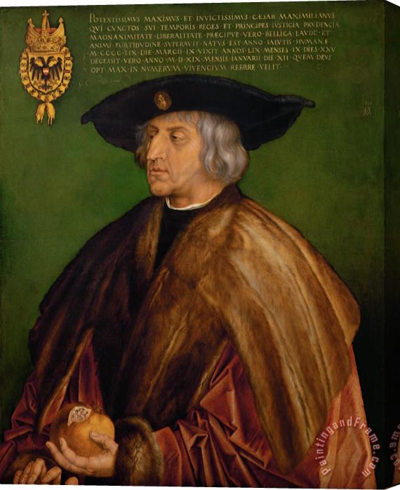 Albrecht Durer Portrait Of Maximilian I Stretched Canvas Print / Canvas Art