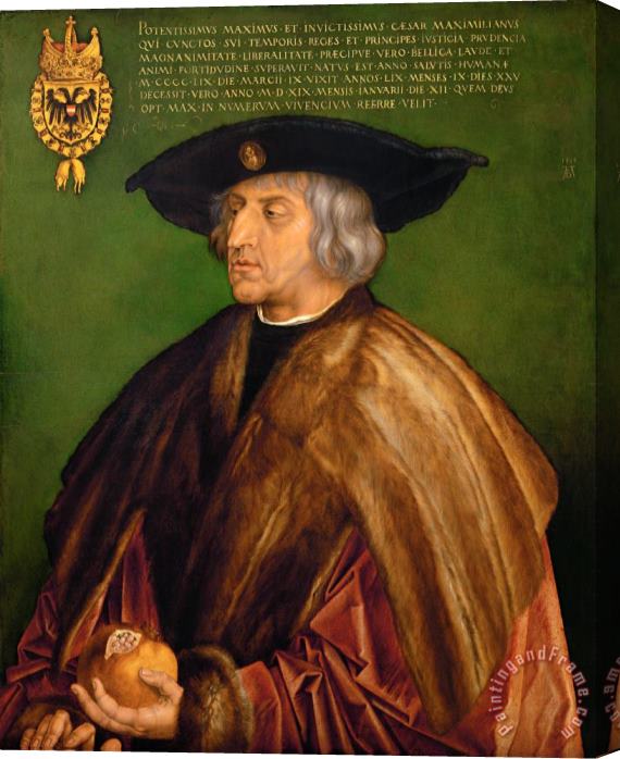 Albrecht Durer Portrait of Maximilian I Stretched Canvas Print / Canvas Art