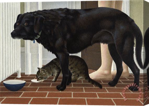 Alex Colville Dog And Cat Stretched Canvas Painting / Canvas Art