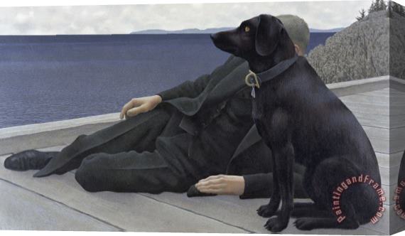 Alex Colville Dog And Priest Stretched Canvas Print / Canvas Art