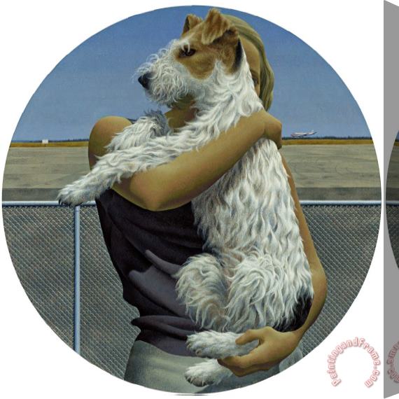 Alex Colville Woman And Terrier Stretched Canvas Painting / Canvas Art