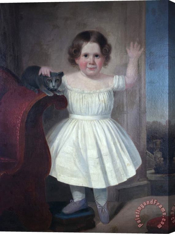 Alexander Hamilton Emmons Portrait of Lucy Griffin Leavens Stretched Canvas Print / Canvas Art
