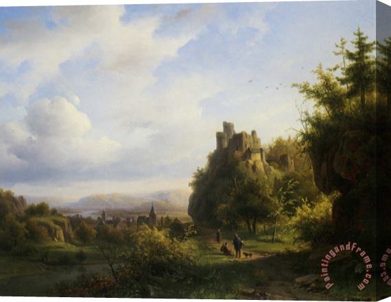 Alexander Joseph Daiwaille Landscape with a Castle Beyond Stretched Canvas Print / Canvas Art