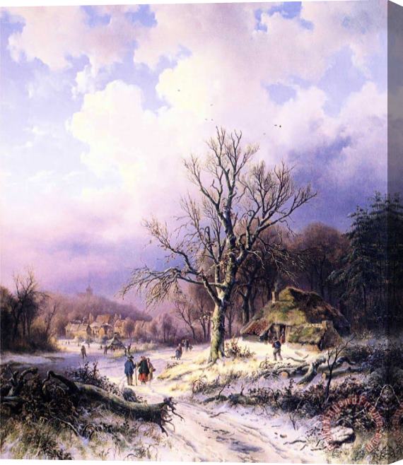 Alexander Joseph Daiwaille Snowy Landscape Stretched Canvas Painting / Canvas Art