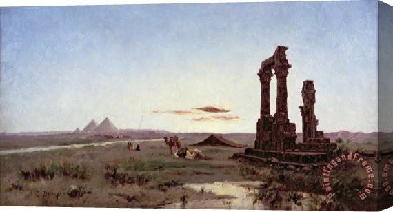 Alexandre Gabriel Decamps A Bedouin Encampment by a Ruined Temple Stretched Canvas Print / Canvas Art
