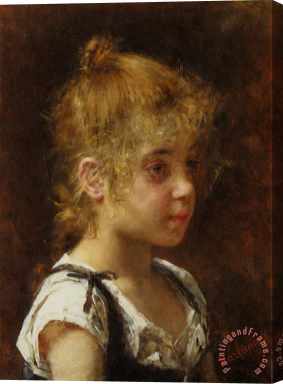 Alexei Alexeivich Harlamoff Portrait of a Young Girl Stretched Canvas Painting / Canvas Art