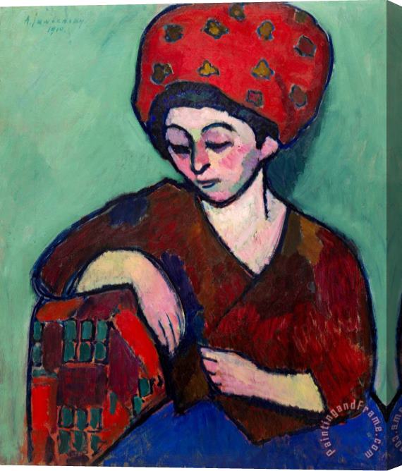 Alexei Jawlensky Helene with Colored Turban Stretched Canvas Print / Canvas Art