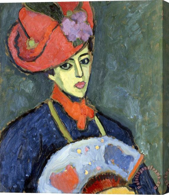 Alexei Jawlensky Schokko with Red Hat Stretched Canvas Print / Canvas Art