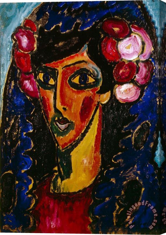 Alexei Jawlensky The Blue Mantilla Stretched Canvas Painting / Canvas Art