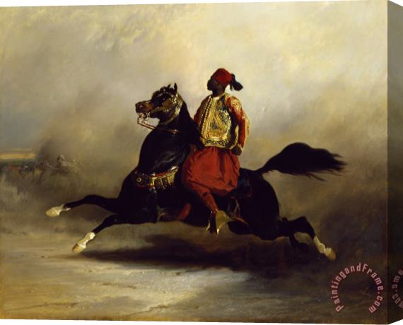 Alfred Dedreux or de Dreux Nubian Horseman at the Gallop Stretched Canvas Print / Canvas Art