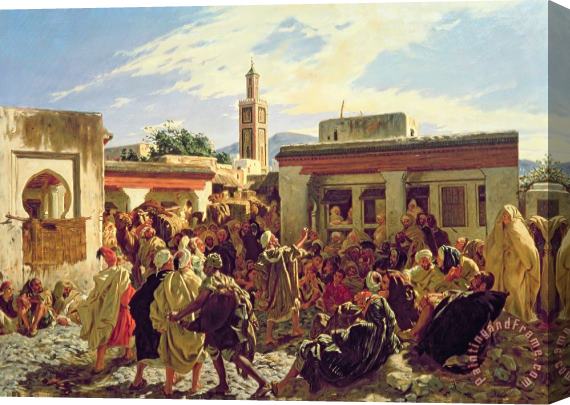 Alfred Dehodencq The Moroccan Storyteller Stretched Canvas Painting / Canvas Art