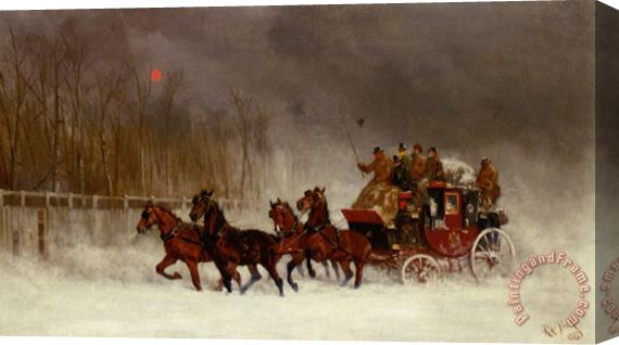 Alfred F. De Prades Winter Royal Mail Coach Stretched Canvas Painting / Canvas Art