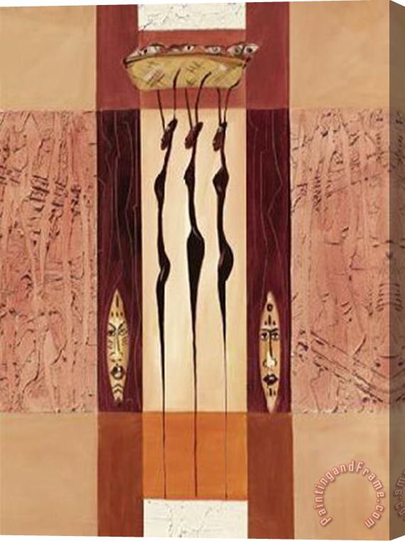 alfred gockel Ceremonial Dancers Ii Stretched Canvas Painting / Canvas Art