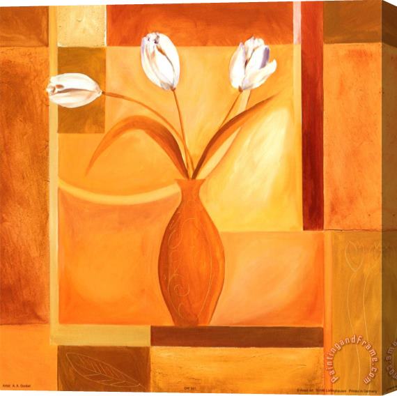 alfred gockel Flowers on The Square I Stretched Canvas Print / Canvas Art