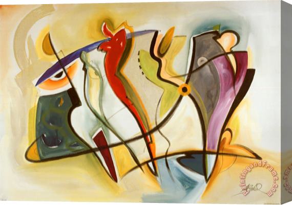 alfred gockel Group Gyrations I Stretched Canvas Painting / Canvas Art