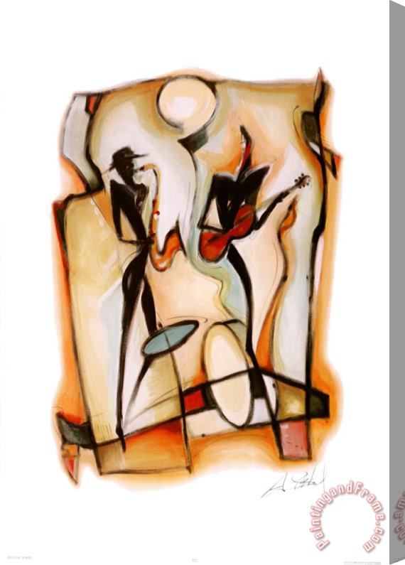 alfred gockel Jazz Duo Stretched Canvas Painting / Canvas Art